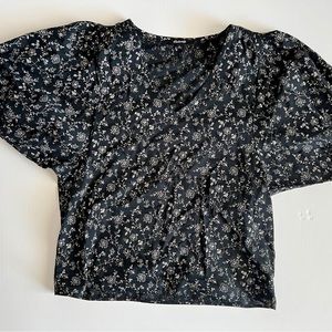 Madewell Black Floral Blouse